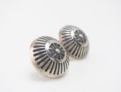 【Ike Wilson】Rose Stamped Concho Pierced Earrings c.1930～