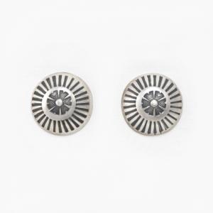 【Ike Wilson】Rose Stamped Concho Pierced Earrings c.1930～