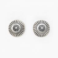 【Ike Wilson】Rose Stamped Concho Pierced Earrings c.1930～