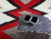 【GARDEN OF THE GODS】Atq Onyx Screw-back Earrings c.1940