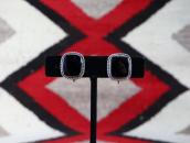 【GARDEN OF THE GODS】Atq Onyx Screw-back Earrings c.1940