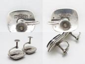 【GARDEN OF THE GODS】Atq Onyx Screw-back Earrings c.1940