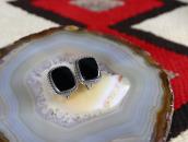 【GARDEN OF THE GODS】Atq Onyx Screw-back Earrings c.1940