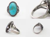 Vintage Navajo Split Shank Ring w/BlueGem Turquoise  c.1940～