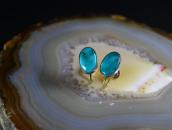 Vintage Navajo Oval Fox Turquoise Screw-back Earrings c.1940
