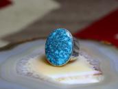 Vtg Navajo Casted Shank Ring w/Top Grade Turquoise c.1950～