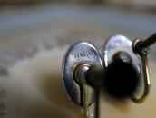 Vintage Navajo Oval Fox Turquoise Screw-back Earrings c.1940