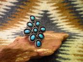 Vintage Zuni Diamond Shape Silver Ring w/Turquoise  c.1965～