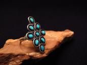 Vintage Zuni Diamond Shape Silver Ring w/Turquoise  c.1965～