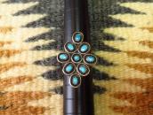 Vintage Zuni Diamond Shape Silver Ring w/Turquoise  c.1965～