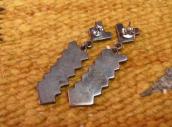 Vtg Zuni Multi-Stone Inlay Weaving Pattern Earring  c.1960～