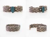 Atq Navajo Braided Wire Cuff w/High Grade Turquoise  c1940～