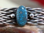 Atq Navajo Braided Wire Cuff w/High Grade Turquoise  c1940～