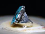 Vintage Zuni/Navajo Gem Turquoise Inlay Floral Ring  c.1950～