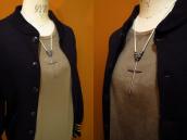 Vtg Navajo Casted Silver Cross Fob Necklace w/Beads  c.1950