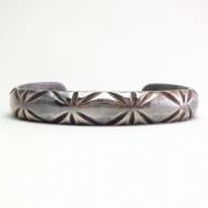 Vintage Navajo Filed & Stamped Heavy Silver Cuff  c.1940～