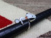 Vintage Zuni Multi-Stone Inlay 『Snoopy』 Silver Ring c.1970～