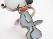Vintage Zuni Multi-Stone Inlay 『Snoopy』 Silver Ring c.1970～