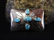 Vintage Repoused Concho Pin w/Hi-Grade No.8 Turquoise c.1960