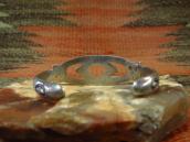 Antique Navajo Stamped Cast Silver Cuff Bracelet  c.1930～