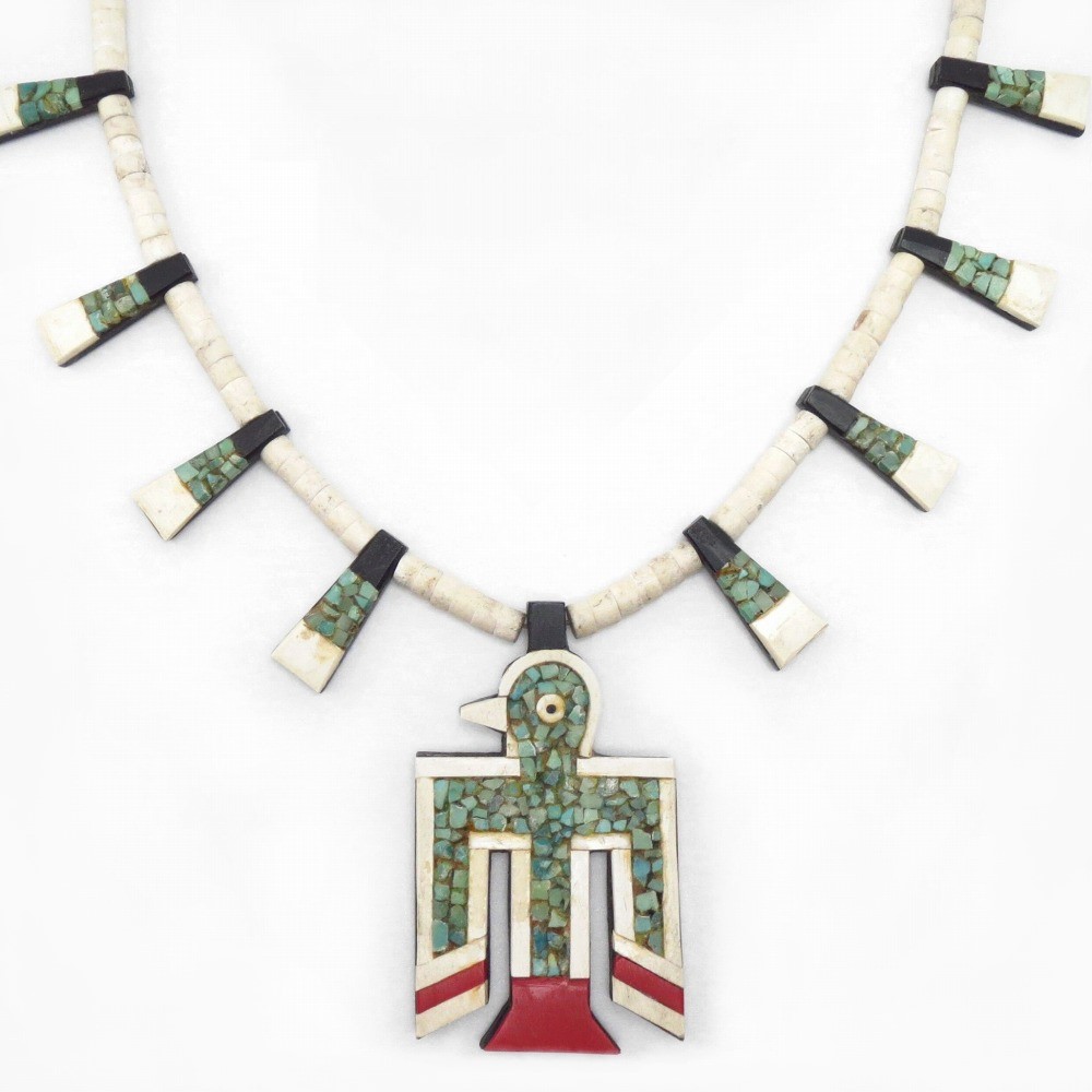 Atq Kewa/SantoDomingo Batterybird Depression Necklace c.1930