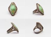 Antique Coffin Shape Face Ring w/Green Turquoise  c.1940～