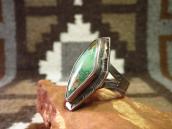Antique Coffin Shape Face Ring w/Green Turquoise  c.1940～