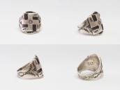 Antique 【R.S. DAVIS】 卍 Applique Silver CigarBand Ring c.1930