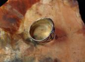 Antique 【R.S. DAVIS】 卍 Applique Silver CigarBand Ring c.1930