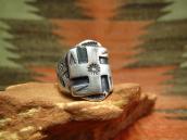 Antique 【R.S. DAVIS】 卍 Applique Silver CigarBand Ring c.1930