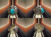 Vintage Thunderbird Patched Ring with Turquoise