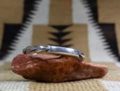 Vtg Navajo Sand Casted Flat Top Shape Cuff in Silver c.1960～