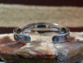 Atq Stamped Split Band Cuff w/Spider Web Turquoise  c1935～