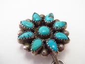 Atq Zuni Turquoise Cluster Dangle Screw-back Earring  c.1940