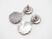 Atq Zuni Turquoise Cluster Dangle Screw-back Earring  c.1940