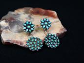 Atq Zuni Turquoise Cluster Dangle Screw-back Earring  c.1940