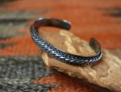 Atq【IH】Stamped Coin Silver Flat & Twisted Wires Cuff c.1930