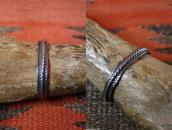 Atq【IH】Stamped Coin Silver Flat & Twisted Wires Cuff c.1930