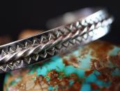 Atq【IH】Stamped Coin Silver Flat & Twisted Wires Cuff c.1930