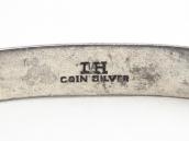 Atq【IH】Stamped Coin Silver Flat & Twisted Wires Cuff c.1930