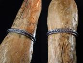 Atq【IH】Stamped Coin Silver Flat & Twisted Wires Cuff c.1930