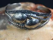 Antique Navajo Snakes Applique & Arrows Stamed Cuff c.1930～