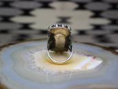 Atq Zuni Natural Turquoise Cluster Split Shank Ring  c.1940