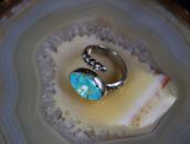 Vtg Pueblo/Navajo Coiled Snake Ring w/Gem Turquoise c.1945～