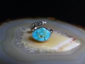 Vtg Pueblo/Navajo Coiled Snake Ring w/Gem Turquoise c.1945～