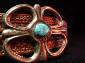 Vintage Cast Buckle with SpiderwebTurquoise c.1950