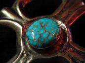 Vintage Cast Buckle with SpiderwebTurquoise c.1950