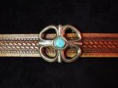 Vintage Cast Buckle with SpiderwebTurquoise c.1950