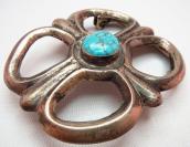 Vintage Cast Buckle with SpiderwebTurquoise c.1950