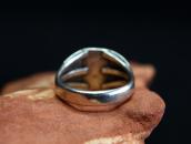 Atq Navajo Split Shank Silver Ring w/Green Turquoise c.1935～